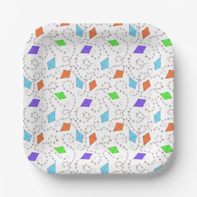 Schwenken Kites Papierplatte Pappteller (Vorderseite)