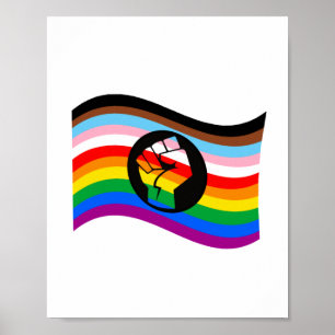Schwenkende QPOC Pride-Flagge Poster
