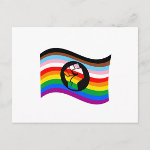 Schwenkende QPOC Pride-Flagge Postkarte