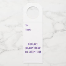 Schwer zu bestellen für Flaschenhangmarken