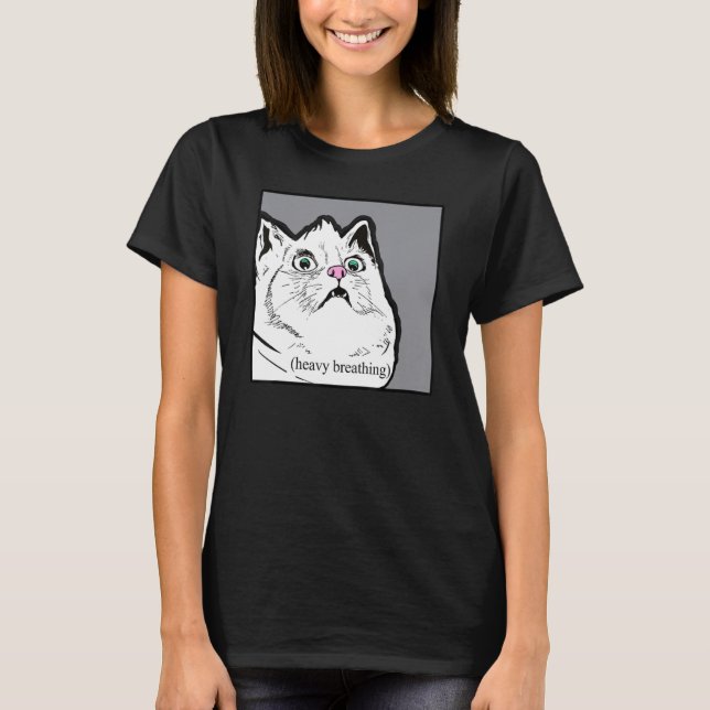 Schweratmung Cat Meme Fat Chonky Tier T-Shirt (Vorderseite)