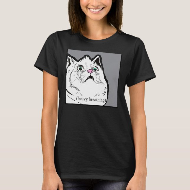 Schweratmung Cat Meme Fat Chonky Tier T-Shirt (Vorderseite)