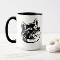 Schwere Atmungs-Katze mit Meme Sonnenbrille