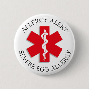 Schwere EGG-Allergie - Warnschaltfläche Button