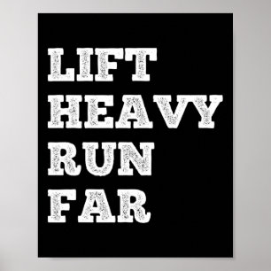 Schwere Gewichte stemmen, weit laufen Hybrid-Sport Poster
