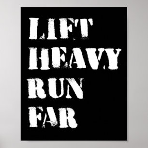 Schwere Gewichte stemmen, weit laufen Hybrid-Sport Poster