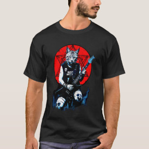 Schwere Meowtal-Katze-Gitarre-Spieler Extreme-Musi T-Shirt
