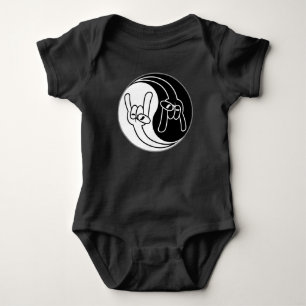 Schwere Metall-Teufelshörner Yin Yang Baby Strampler