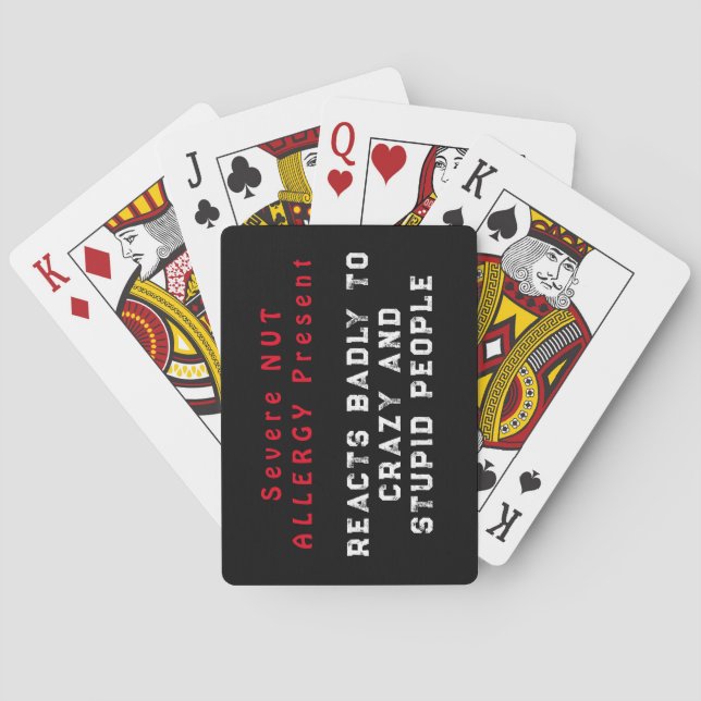 Schwere Nut Allergie vorhanden - Reaktionen schlec Spielkarten (Rückseite)
