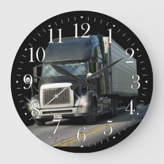 Schwere Transport Black Cargo Truck Art Wall Uhr