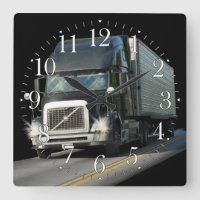 Schwere Transport-Schwarz-Fracht-LKW-Kunst-Wanduhr