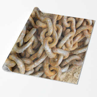 Schwere verrostete Metallkette Geschenkpapier