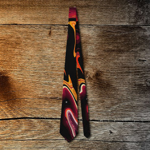 Schwerelosigkeit Abstract Rot Orange und Schwarz Krawatte