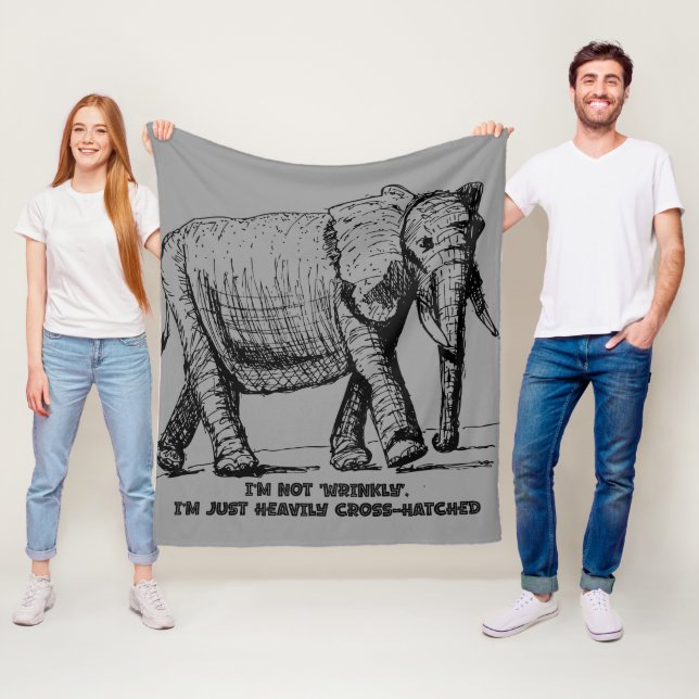 Schwerer Kreuzschraffur-Elefant Fleecedecke (Beispiel)