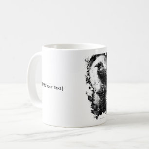 Schwerer-Metal-Raben-Schädel-Tasse 'Abyssal Gaze' Kaffeetasse