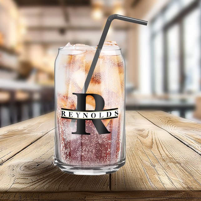 Schweres feines Monogramm und Name Schwarz/Gold-ID Dosenglas (Von Creator hochgeladen)