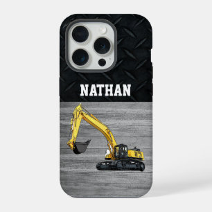 Schweres Geschäft mit Baumaschinen Bagger Bau iPhone 15 Pro Hülle