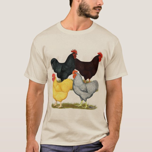 Schweres Hahn-Huhn-Quartett T-Shirt (Vorderseite)