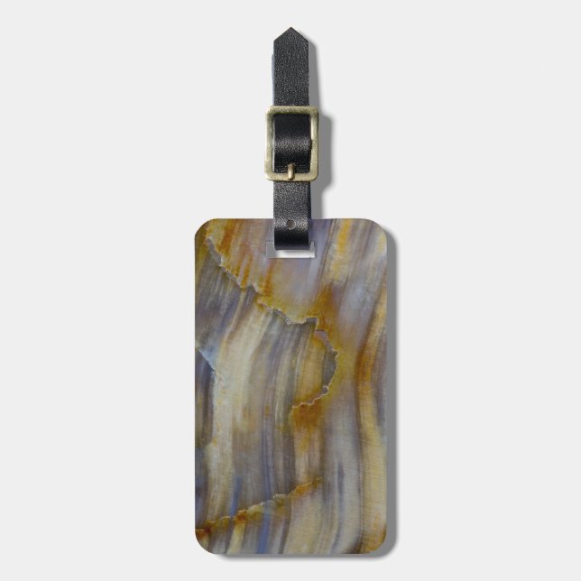 Schweres versteinertes Holz Gepäckanhänger (Vorderseite vertikal)