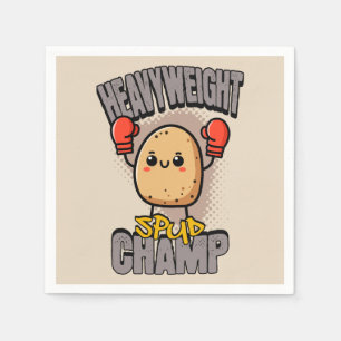 Schwergewicht-Spud-Champ-Boxen-Kartoffel Serviette