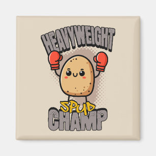 Schwergewichts-Kampf-Spud-Champ-Boxen-Kartoffel Magnet