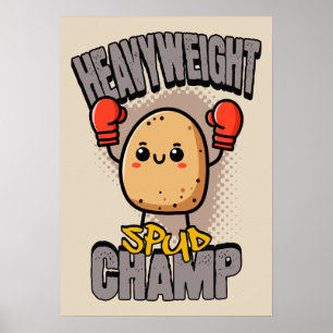 Schwergewichts-Kampf-Spud-Champ-Boxen-Kartoffel Poster