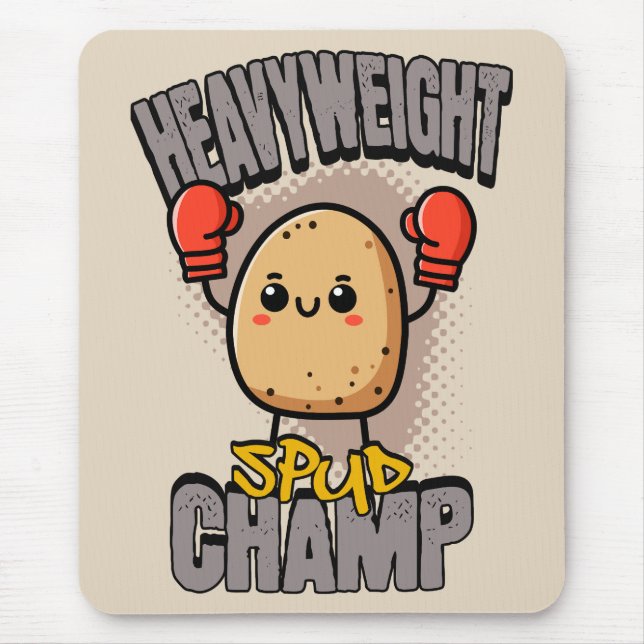 Schwergewichts-Spud-Champ-Boxen-Kartoffel Mousepad (Vorne)