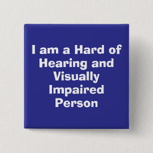 Schwerhörige und sehbehinderte Person Blau Button