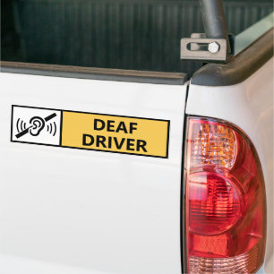 Schwerhöriges gehörloses Fahrer-Behinderungsauto  Autoaufkleber