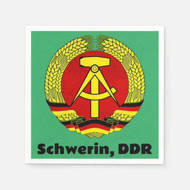 Schwerin, DDR, Schwerin, Deutschland, Ossi Serviette (Vorderseite)