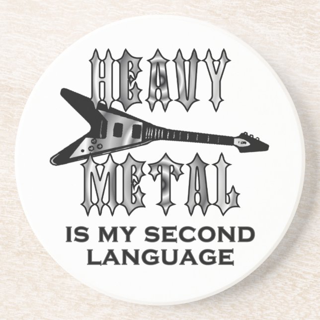 Schwermetall ist meine zweite Sprache Getränkeuntersetzer (Vorne)
