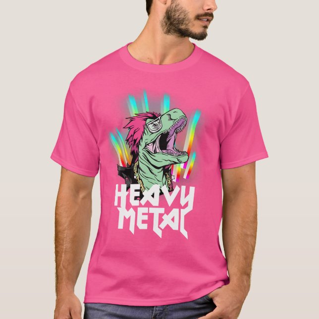 Schwermetall T Rex Dinosaur T-Shirt (Vorderseite)