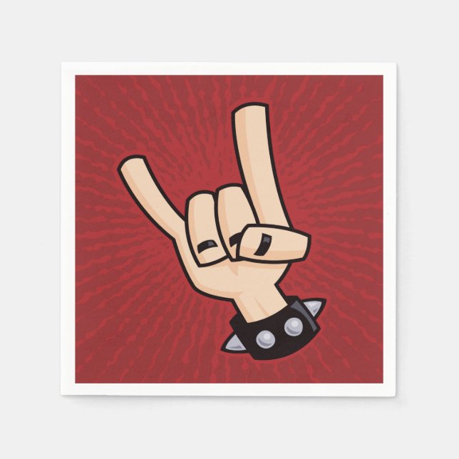 Schwermetall-Teufelshorne Serviette (Vorderseite)