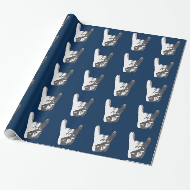 Schwermetallhandzeichen Geschenkpapier (Ungerollt)