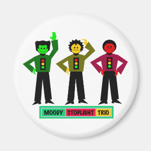 Schwermütige Stoplight-Trio-Charaktere Magnet