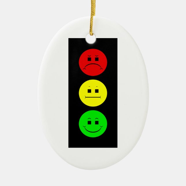 Schwermütiger Stoplight Keramik Ornament (Vorne)