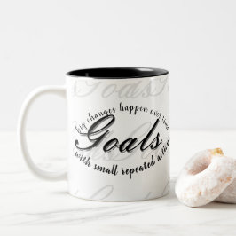 Schwerpunkt auf dem Ziel Zweifarbige Tasse