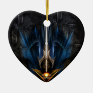 Schwert der Fraktal Kunst Keramik Ornament