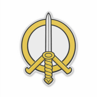Schwert des Friedens Emblem - Mittelalterliches Fr Aufkleber