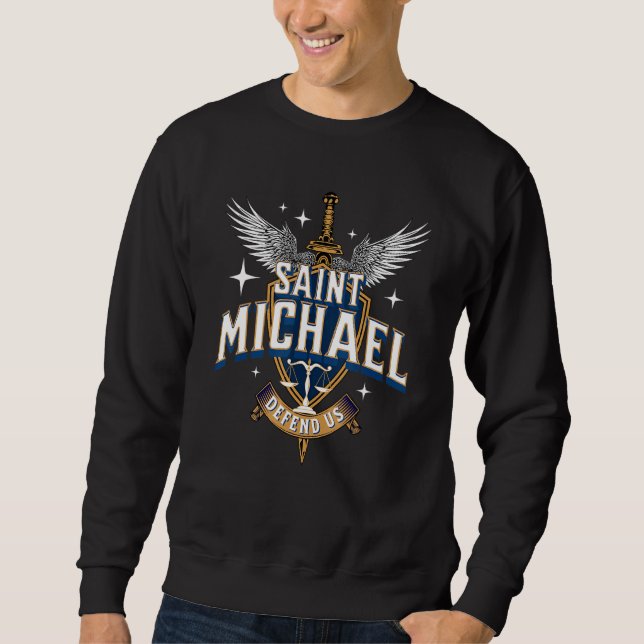 Schwert des Hl. Erzengels Michael Katholischer Eng Sweatshirt (Vorderseite)