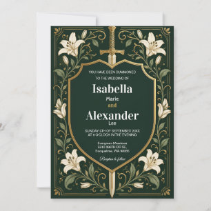 Schwert & Schild Mittelalterliche Hochzeitseinladu Einladung