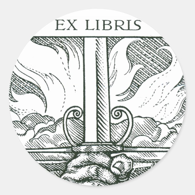 Schwert und Flamme Runder Aufkleber (Vorderseite)