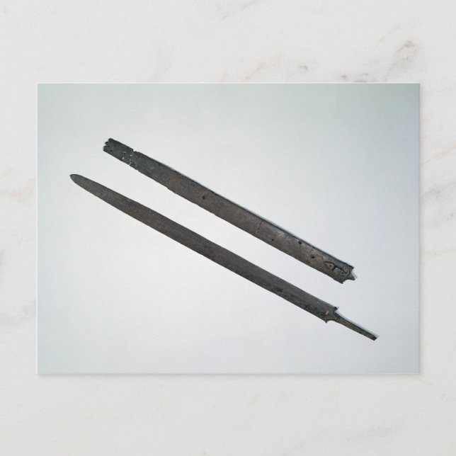 Schwert und Mantel aus La Tene, Schweiz Postkarte (Vorderseite)