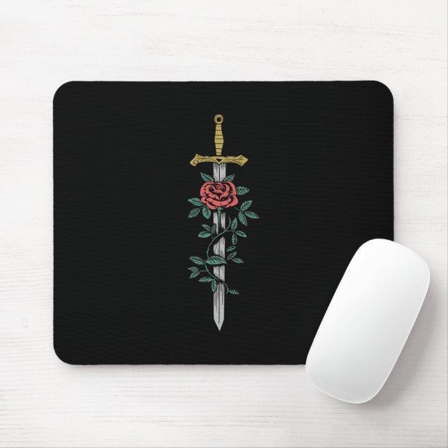 Schwert und Rose Mousepad (Mit Mouse)