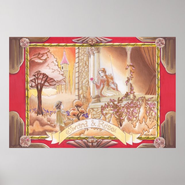 Schwert und Rose Poster (Vorne)