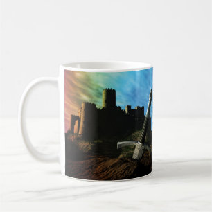 Schwert und Schloss mit Monogramm Kaffeetasse