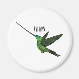 Schwertbillige Darstellung des Kolibris-Cartoon Magnet