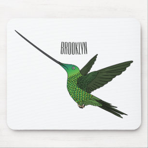 Schwertbillige Darstellung des Kolibris-Cartoon Mousepad