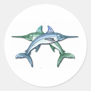 Schwertfisch-Aufkleber Runder Aufkleber