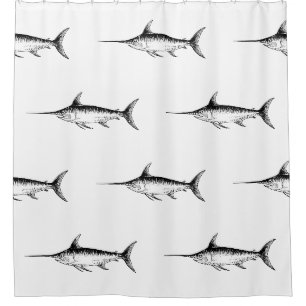 Schwertfisch Muster Duschvorhang